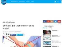 Bild zum Artikel: Endlich: Blutabnehmen ohne Nadel