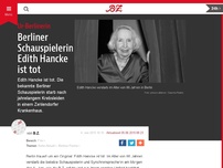 Bild zum Artikel: Berliner Schauspielerin Edith Hancke ist tot