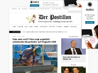Bild zum Artikel: Fake oder echt? Foto zeigt angeblich arbeitenden Bauarbeiter auf Flughafen BER