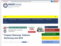 Bild zum Artikel: Trojaner Warnung: Telekom-Rechnung Juni 2015