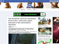 Bild zum Artikel: Der Busfahrer sieht ein weinendes Kind im Bus. Sekunden später bemerkt er die schreckliche Wahrheit.