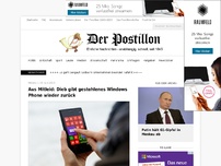 Bild zum Artikel: Aus Mitleid: Dieb gibt gestohlenes Windows Phone wieder zurück