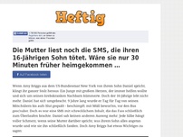 Bild zum Artikel: Die Mutter liest noch die SMS, die ihren 16-Jährigen Sohn tötet. Wäre sie nur 30 Minuten früher...