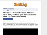 Bild zum Artikel: Was dieser Papa mit seinem 3 Monate alten Baby anstellt, geht derzeit um die Welt. Ich liebe...