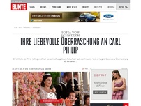 Bild zum Artikel: Ihre liebevolle Überraschung an Carl Philip