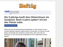 Bild zum Artikel: Die 5-Jährige kauft dem Obdachlosen ein Sandwich. Doch 4 Jahre später? Ich bin den Tränen nahe.
