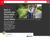 Bild zum Artikel: Nach 12 Stunden war Paul endlich wieder bei seiner Mama