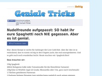 Bild zum Artikel: Nudelfreunde aufgepasst: SO habt ihr eure Spaghetti noch NIE gegessen. Aber es ist genial.