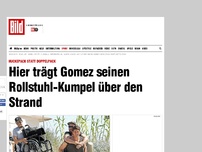 Bild zum Artikel: Huckepack statt Doppelpack - Hier trägt Gomez seinen Rolli-Kumpel