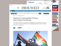 Bild zum Artikel: Historisches Urteil: Supreme Court legalisiert Homoehe in allen US-Staaten