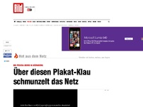Bild zum Artikel: Pegida-Demo in Nürnberg - Über diesen Plakatklau schmunzelt das Netz