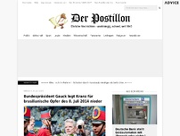 Bild zum Artikel: Bundespräsident Gauck legt Kranz für brasilianische Opfer des 8. Juli 2014 nieder