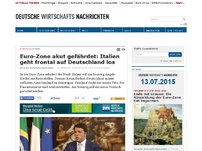 Bild zum Artikel: Euro-Zone akut gefährdet: Italien geht frontal auf Deutschland los