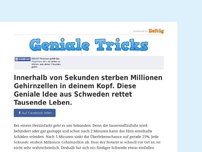 Bild zum Artikel: Innerhalb von Sekunden sterben Millionen Gehirnzellen in deinem Kopf. Diese Geniale Idee aus...