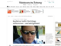 Bild zum Artikel: Erlangen: Busfahrer heißt Flüchtlinge willkommen - und wird gefeiert