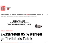 Bild zum Artikel: Britische Studie - E-Zigaretten weniger gefährlich als Tabak