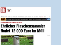 Bild zum Artikel: Ehrlicher Finder - Flaschensammler fischt 12 000 Euro aus Mülleimer