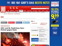 Bild zum Artikel: Gemeinsame Aktion - HSV- und St. Pauli-Fans: Pyro-Protest gegen Nazis
