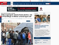 Bild zum Artikel: Keine wirkliche Strategie vorhanden - Zelte ungeeignet: Deutschland planlos, wie es Flüchtlinge im Winter unterbringen soll