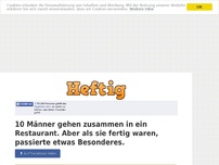 Bild zum Artikel: 10 Männer gehen zusammen in ein Restaurant. Aber als sie fertig waren, passierte etwas Besonderes.