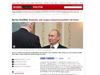 Bild zum Artikel: Syrien-Konflikt: Seehofer will engere Zusammenarbeit mit Putin