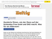 Bild zum Artikel: Hunderte filmen, wie der Mann auf der blutenden Frau kniet und DAS macht. Was für ein Albtraum!