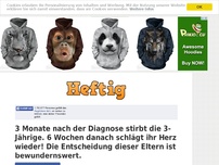 Bild zum Artikel: 3 Monate nach der Diagnose stirbt die 3-Jährige. 6 Wochen danach schlägt ihr Herz wieder! Die...