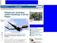 Bild zum Artikel: Refugee Air: Schweden wollen Flüchtlinge in die EU fliegen