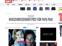 Bild zum Artikel: Herzzerreißender Post für Papa Paul
