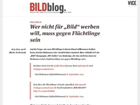 Bild zum Artikel: Wer nicht für „Bild“ werben will, muss gegen Flüchtlinge sein