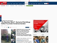 Bild zum Artikel: Sie wollten keine Gegenleistung - „Du Nachbar! Nein!“: Syrische Flüchtlinge helfen Frau beim Heckenschneiden