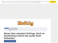 Bild zum Artikel: Dieses Paar adoptiert Drillinge. Doch im Krankenhaus kommt der große Knall. Unfassbar!