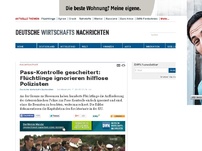 Bild zum Artikel: Beklemmendes Video: Flüchtlinge ignorieren hilflose Polizisten