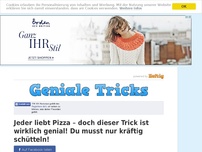 Bild zum Artikel: Jeder liebt Pizza – doch dieser Trick ist wirklich genial! Du musst nur kräftig schütteln!