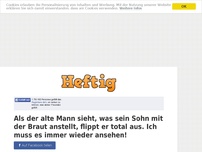 Bild zum Artikel: Als der alte Mann sieht, was sein Sohn mit der Braut anstellt, flippt er total aus. Ich muss es...