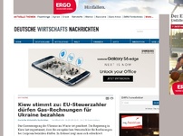 Bild zum Artikel: Kiew stimmt zu: EU-Steuerzahler dürfen Gas-Rechnungen für Ukraine bezahlen