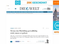 Bild zum Artikel: Gewalt im Heim: Wenn ein Flüchtling gewalttätig wird, muss er gehen