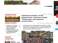 Bild zum Artikel: Pegida-Demo Dresden: Menschenmassen und Fahnenmeer vor der Semperoper (28.09.2015)