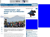 Bild zum Artikel: 'Geheimpapier': Asyl-Kosten von 12,3 Milliarden Euro?