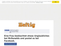 Bild zum Artikel: Eine Frau beobachtet etwas Unglaubliches bei McDonalds und postet es bei Facebook.