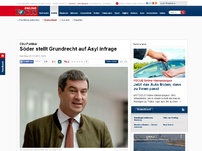 Bild zum Artikel: CSU-Politiker - Söder stellt Grundrecht auf Asyl infrage