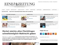 Bild zum Artikel: Merkel möchte allen Flüchtlingen schnellstmöglich Wahlrecht geben