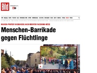 Bild zum Artikel: Protest in Einsiedel - Menschen-Barrikade gegen Flüchtlinge