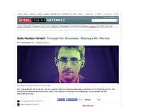 Bild zum Artikel: 'Safe Harbor'-Urteil: Triumph für Snowden, Blamage für Merkel