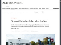 Bild zum Artikel: Sinn will Mindestlohn abschaffen