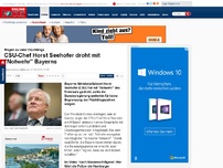 Bild zum Artikel: Wegen zu vieler Flüchtlinge - CSU-Chef Seehofer droht mit 'Notwehr' Bayerns