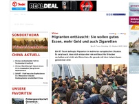 Bild zum Artikel: Migranten enttüscht: Sie wollen gutes Essen, mehr Geld und auch Zigaretten