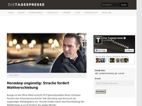 Bild zum Artikel: Horoskop ungünstig: Strache fordert Wahlverschiebung