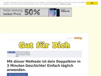 Bild zum Artikel: Mit dieser Methode ist dein Doppelkinn in 3 Minuten Geschichte! Einfach täglich anwenden.