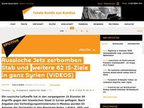 Bild zum Artikel: Russische Luftwaffe greift weitere 63 Anlagen des Islamischen Staates in Syrien an